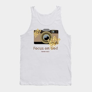 Focus on God, Isaiah 26 verse 3, Bible verse design Tank Top